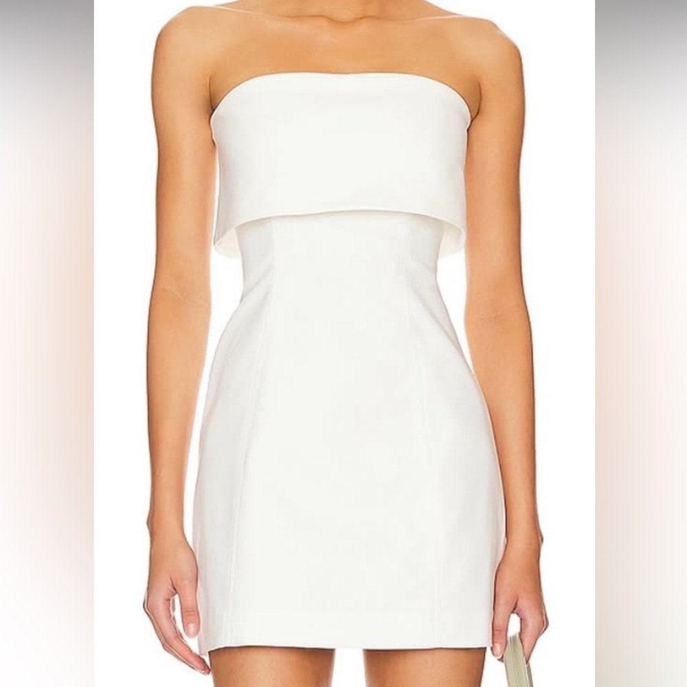 MISHA COLLECTION White Strapless Sheath Dress